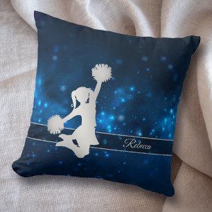 Elegant Blue Lights Silver Cheer Leader Cushion
