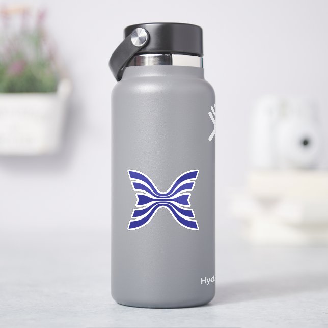 Elegant Blue Line Letter X Monogram (HydroFlask)