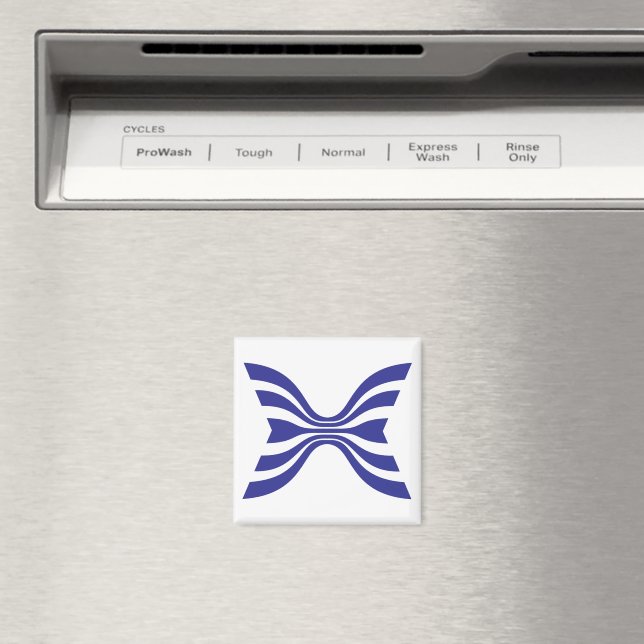 Elegant Blue Line Letter X Monogram Magnet (In Situ (Dishwasher))