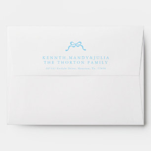 Elegant Blue Little Bows Baby Boy Announcement Envelope
