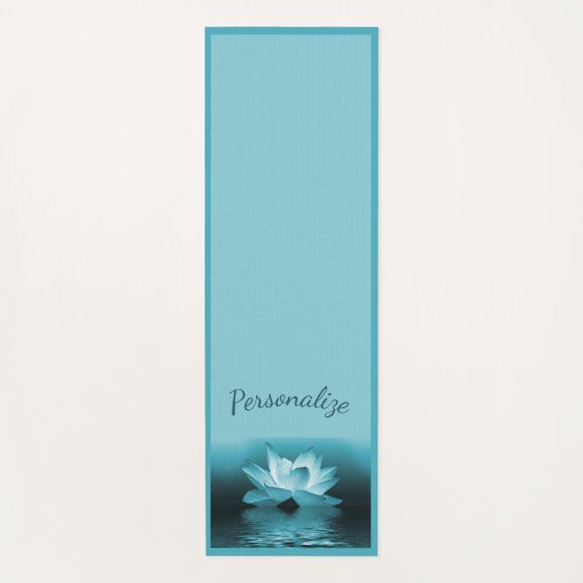 Elegant Blue Lotus Flower Zen Yoga Namaste Yoga Mat (Front)
