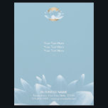 Elegant Blue Lotus & Gold Sun Light Blue Flyer<br><div class="desc">Elegant Blue Lotus & Gold Sun Light Blue Brochures.</div>