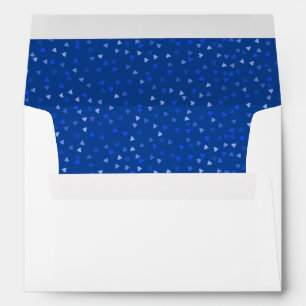 Elegant Blue Love Hearts Confetti Return Address Envelope