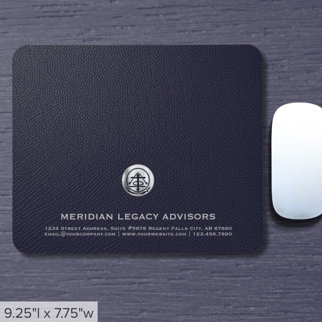 Elegant Blue Luxury Silver Logo Mouse Mat (Creator Uploaded)