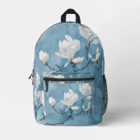 Elegant Blue Magnolia backpack bag