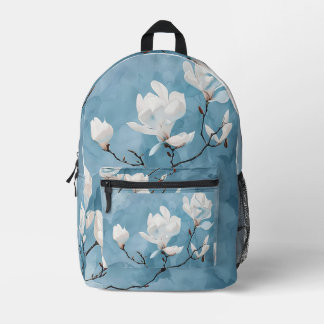 Elegant Blue Magnolia backpack bag