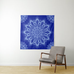 Elegant Blue Mandala Tapestry