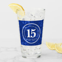 Elegant Blue Marble 15 Years Work Anniversary