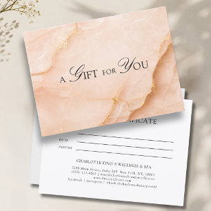 Elegant Blue Marble Gift Certificate