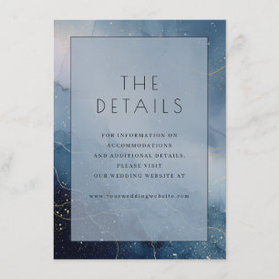 Elegant Blue Marbled Details Enclosure Card