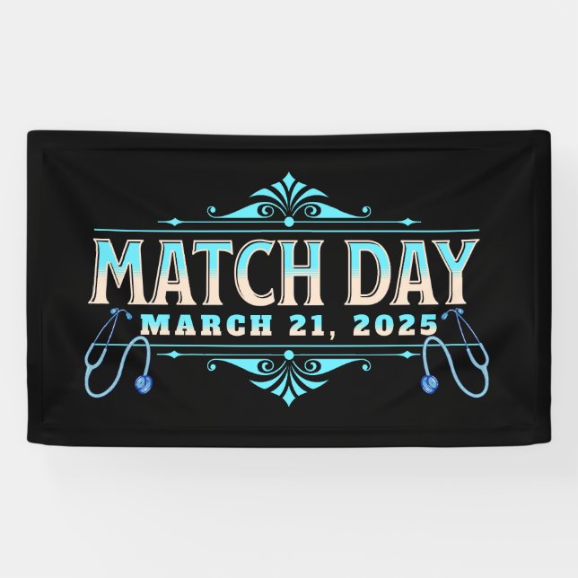 Elegant Blue Match Day 2025 Celebration  Banner (Horizontal)