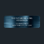 Elegant Blue Metallic Foil Modern Wedding<br><div class="desc">Blue Elegant and Modern Wedding Return Address Label. The text of this hand lettered brush script sticker can be updated and customised with your name. This return address label is part of a matching wedding collection and additional matching items can be requested by contacting the designer. These Baby Shower, Bridal...</div>