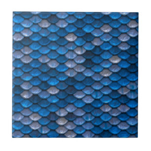 Elegant Blue Metallic Pattern Tile