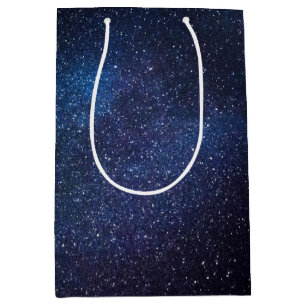 Elegant Blue Milkyway Galaxy Texture Medium Gift Bag