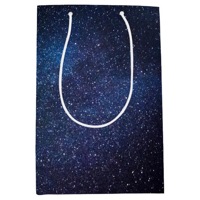 Elegant Blue Milkyway Galaxy Texture Medium Gift Bag (Front)