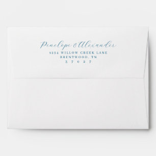 Elegant Blue Minimalist Calligraphy Envelope