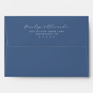 Elegant Blue Minimalist Calligraphy Envelope