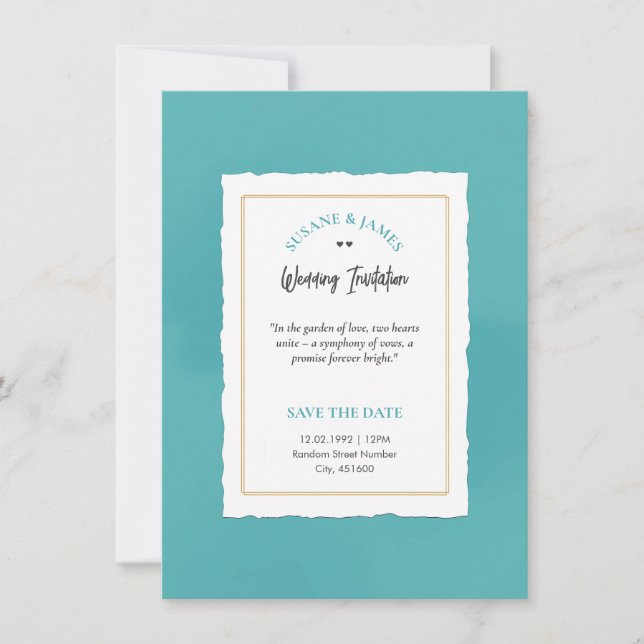 Elegant Blue Minimalist Luxurious Invitation (Front)