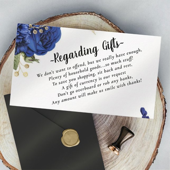 Elegant Blue Money Instead of Gifts Fund Cards (Creator Uploaded)