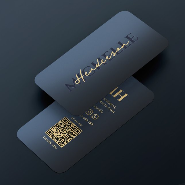 Elegant Blue Monogram Professional Modern  Business Card (Elegant Shiny Blue Monogram Professional Modern Business Card
)