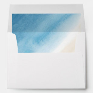 Elegant Blue Nautical Wedding Envelope