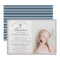Elegant Blue Navy Stripes Photo Baptism