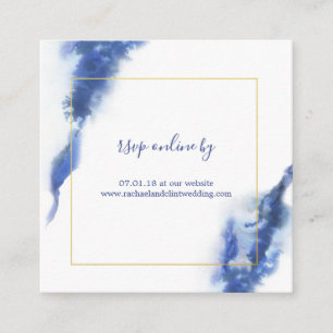 Elegant Blue Ombre Marble Wedding RSVP Cards