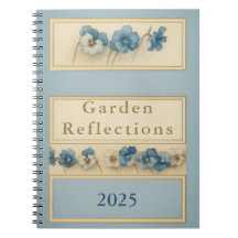 Elegant Blue Pansy Watercolour Notebook — Garden 