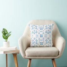 Elegant Blue Penguins With Snowflakes Pattern