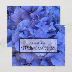 Elegant Blue periwinkle floral hydrangeas  Thank You Card