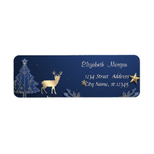 Elegant Blue Pine Tree,Christmas Reindeer
