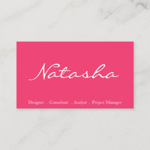 Elegant Blue Pink White Script Font Business Card