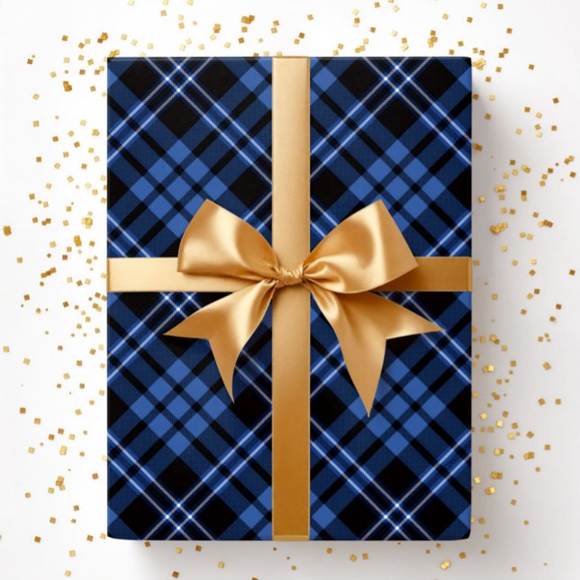 Elegant Blue Plaid Pattern Wrapping Paper (Elegant Blue Plaid Pattern Wrapping Paper)