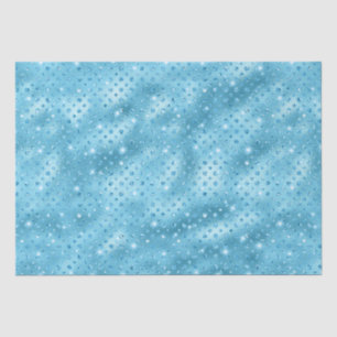 Elegant Blue Polka Dot Metallic Glitter Pattern Tissue Paper