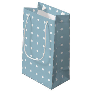 Elegant blue polka dot paper bag