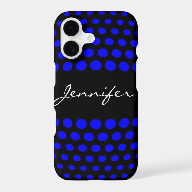 Elegant Blue Polka Dots Pattern (Back)