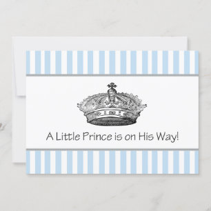 Elegant Blue Prince Baby Boy Shower Invitation