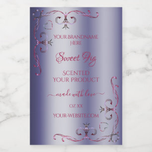 Elegant Blue Product Labels Ornate Corner Borders