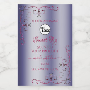 Elegant Blue Product Labels Ornate Corners Logo