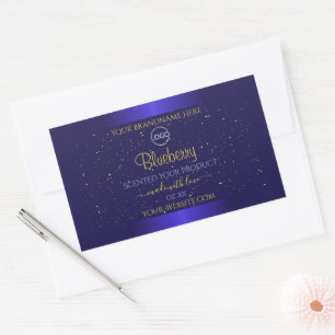 Elegant Blue Product Labels Soft Gold Glitter Logo