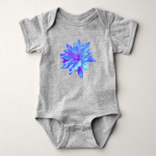 Elegant blue purple floral flower  baby bodysuit