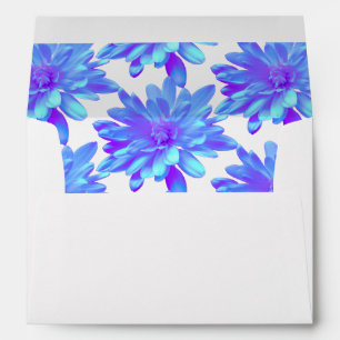 Elegant blue purple floral flower envelope