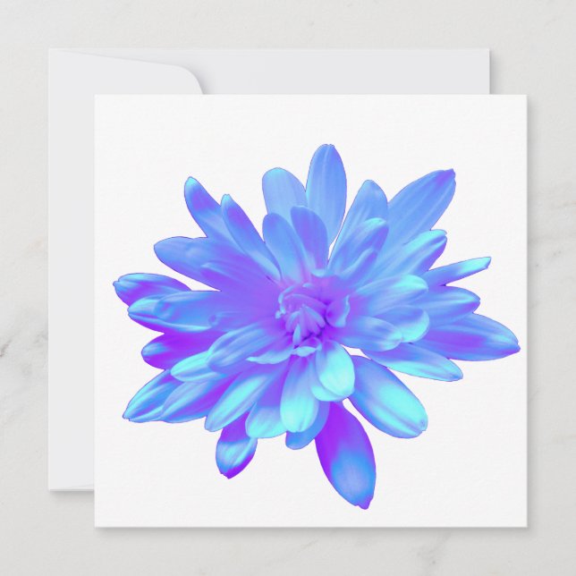 Elegant blue purple floral flower  invitation (Front)
