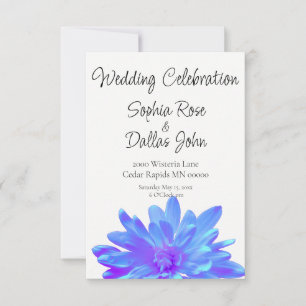 Elegant blue purple floral flower invitation