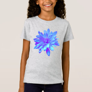 Elegant blue purple floral flower  T-Shirt