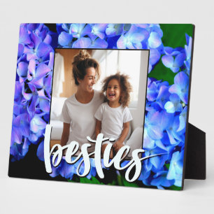 Elegant blue purple floral hydrangeas plaque