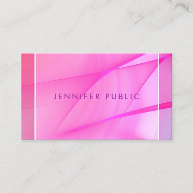 Elegant Blue Purple Pink Modern Template Trendy Business Card (Front)