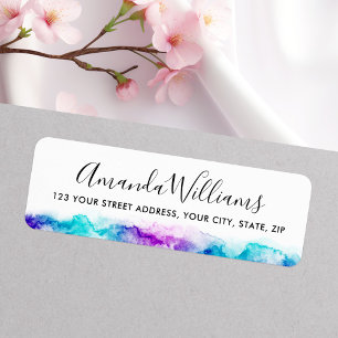Elegant blue purple watercolor calligraphy script