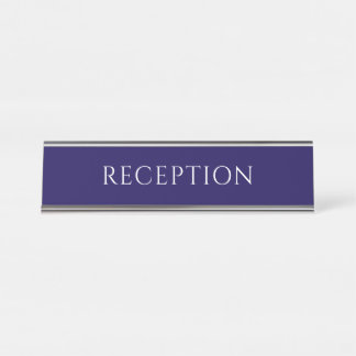 Elegant Blue Reception Desk Name Plate