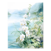 Elegant Blue River Orchid Watercolor Bouquet